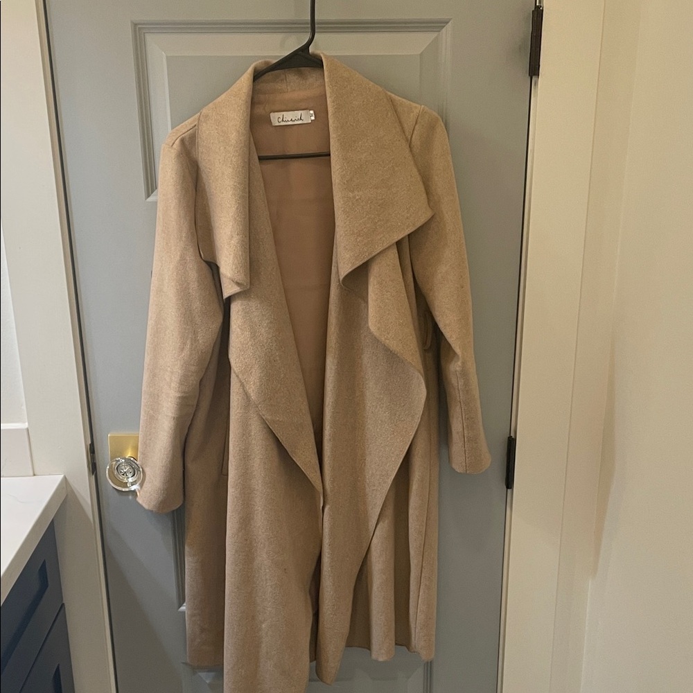 Chicwish Beige Outerwear wool coat